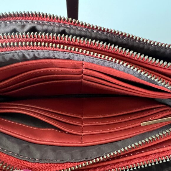 Matt & Nat Triple Crossbody Bag, Rust Orange, Detachable Strap, VGC! - Picture 15 of 16